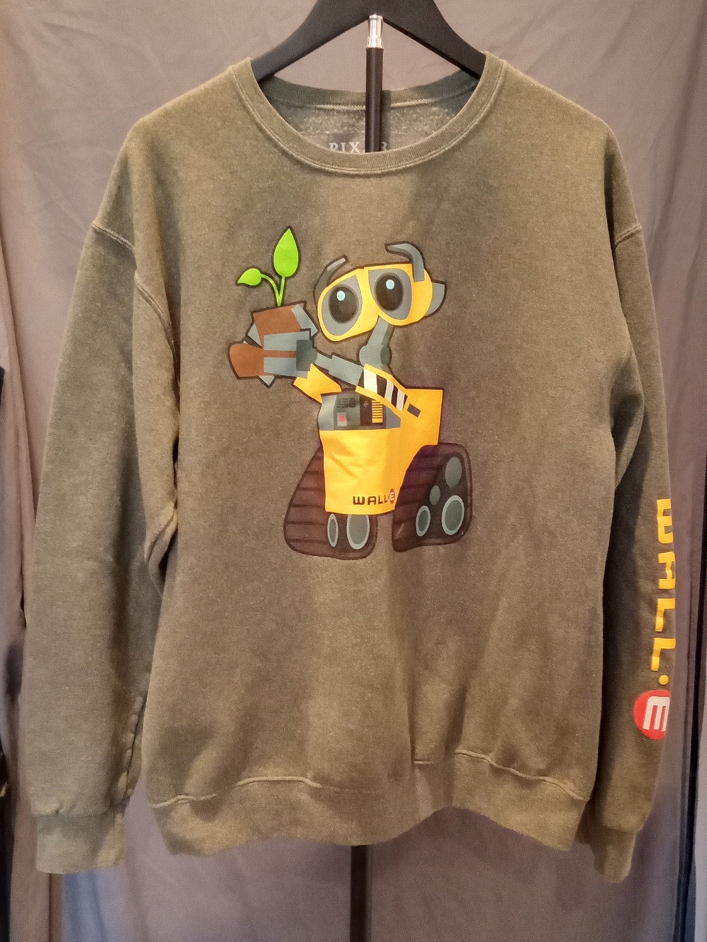 WALL·E Graphic Crewneck Sweatshirt - Olive Green Unisex Size M